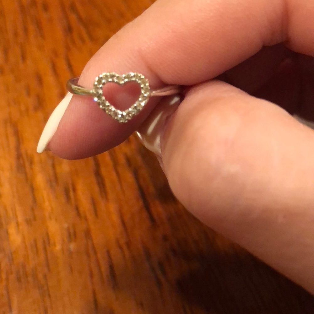 Sterling silver CZ heart ring